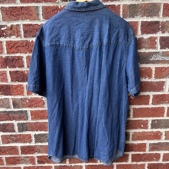 King Size Mens Denim Snap Down Shirt Size XL - Picture 2 of 4